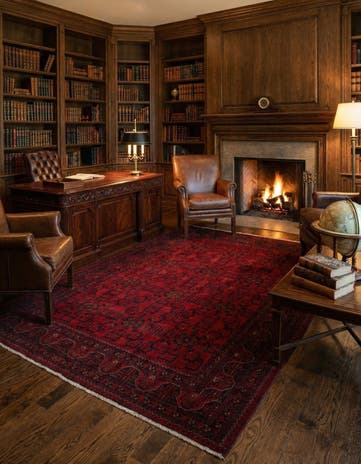 6' 8 x 9' 5 Hand Knotted Khal Mohammadi Wool Rug