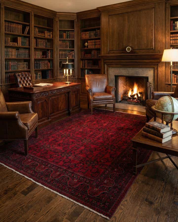 6' 8 x 9' 5 Hand Knotted Khal Mohammadi Wool Rug