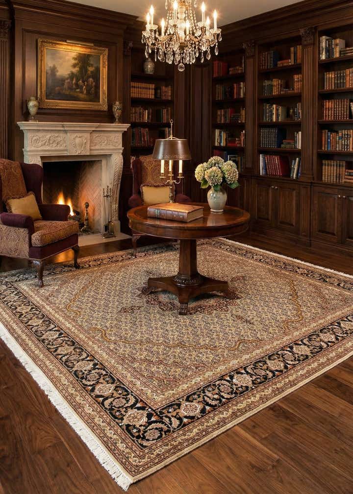 8' 2 x 8' 5 Kashan Wool Square Rug