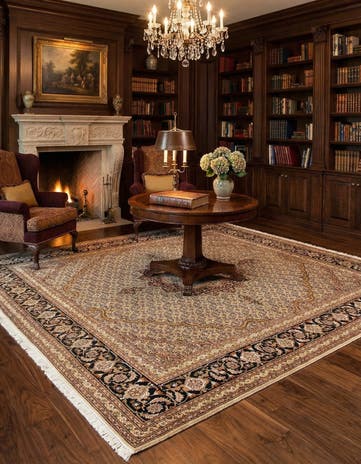 8' 2 x 8' 5 Kashan Wool Square Rug