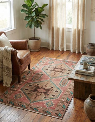 3' 5 x 6' 1 Hand Knotted Ultra Vintage Persian Wool Rug
