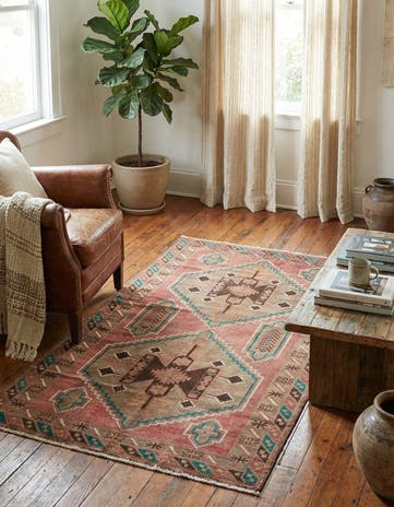 3' 5 x 6' 1 Hand Knotted Ultra Vintage Persian Wool Rug
