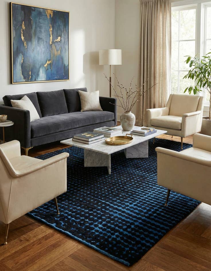 Detail image of 6' 7 x 9' 9  Hand Knotted Darya Wool Rug