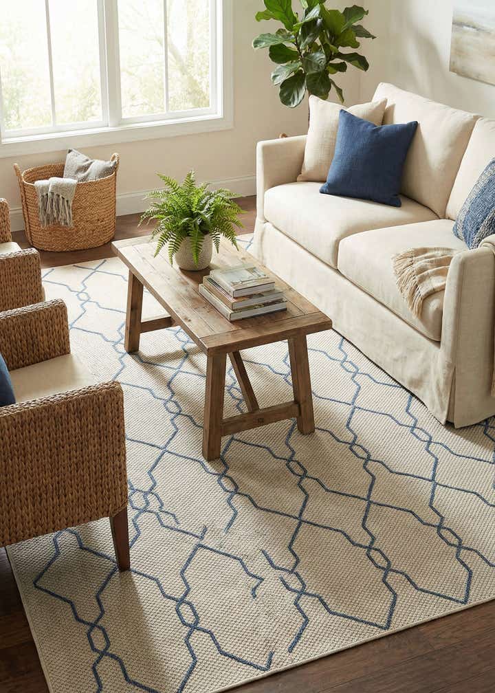 6' x 9' Easy-Clean Trellis Indoor / Outdoor Rug