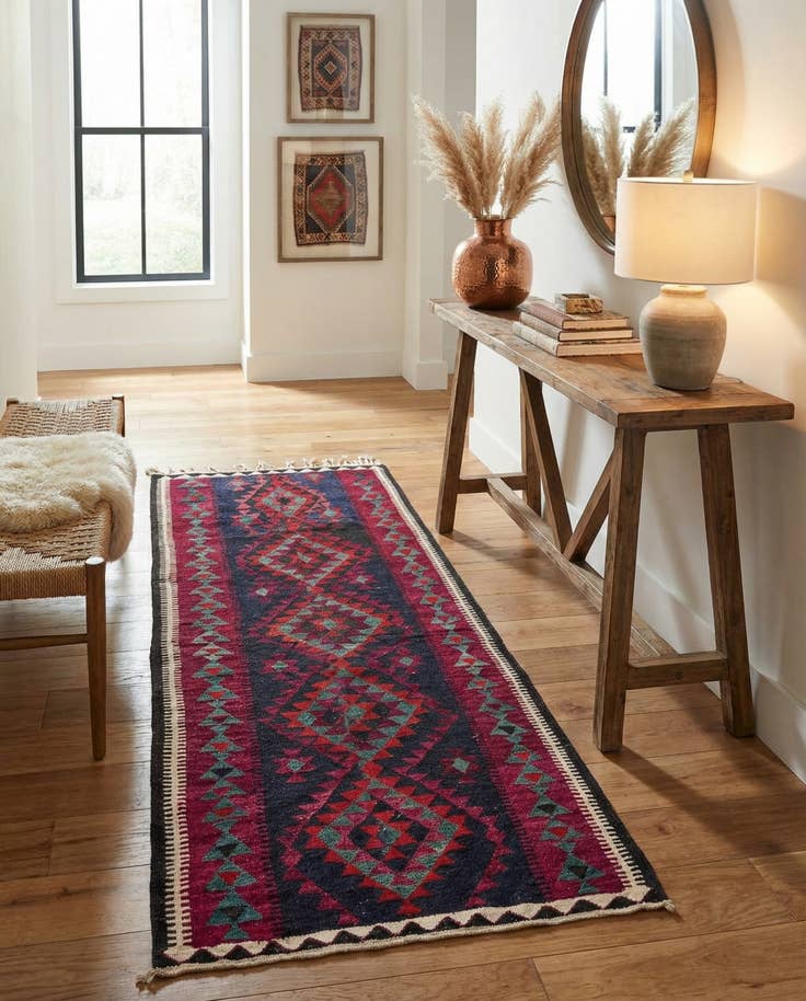 Detail image of 4' x 8' Hand Woven Kilim Fars Wool Runner Rug