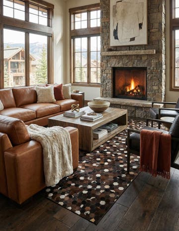 5' x 8' Cowhide Leather Rug