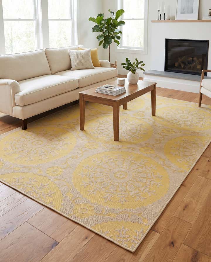 7' x 10' Easy-Clean Botanical Indoor / Outdoor Rug