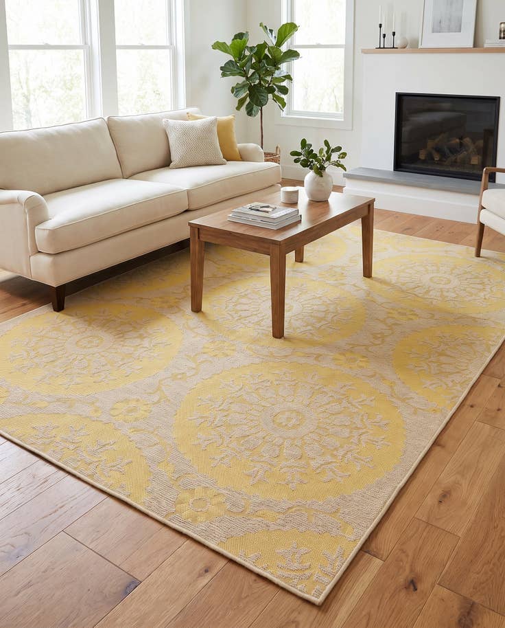 Detail image of 7' x 10' Easy-Clean Botanical Indoor / Outdoor Rug