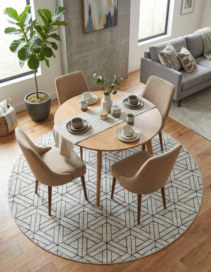 Detail image of  10' x 10' Lattice Trellis Round Rug