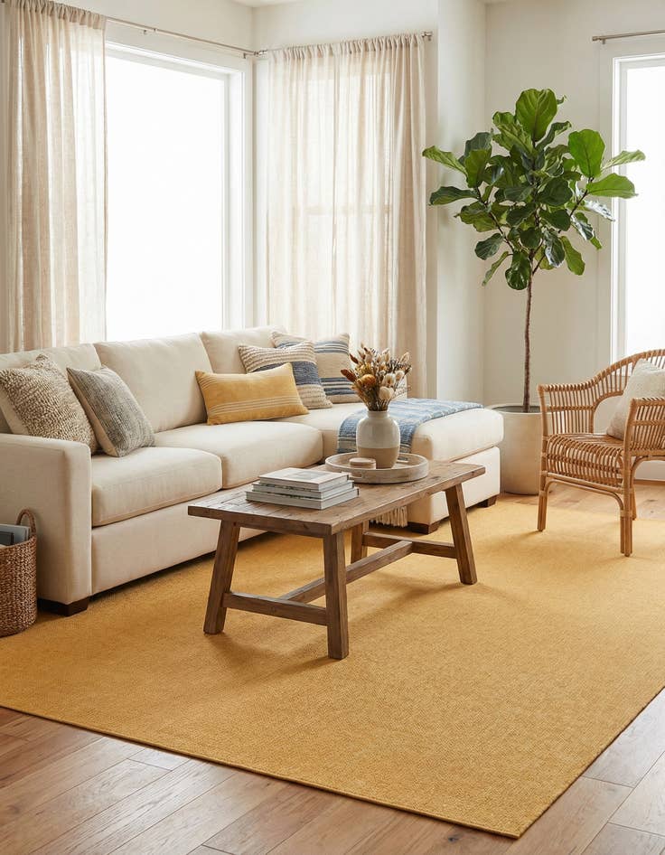 Detail image of  10' x 14'  Washable Solid Indoor / Outdoor Rug