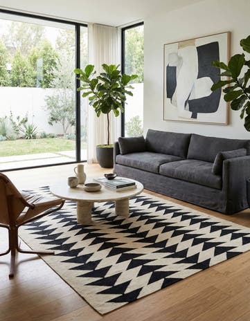 5' 9 x 7' 6 Hand Woven Kilim Modern Wool Rug