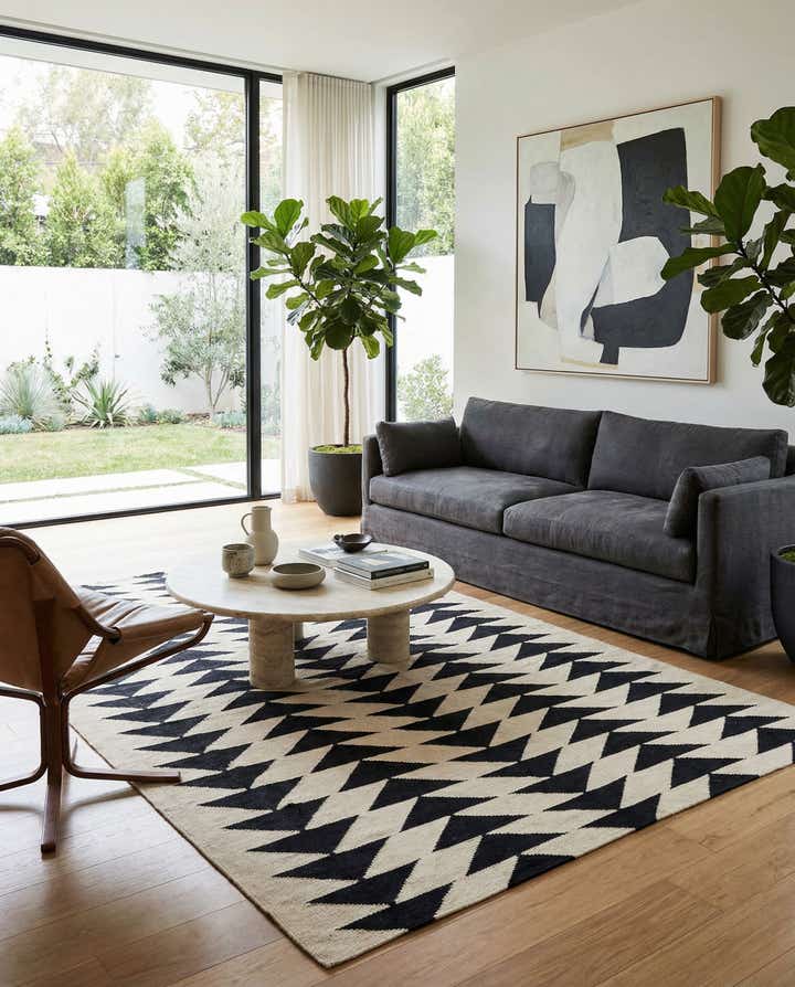 5' 9 x 7' 6 Hand Woven Kilim Modern Wool Rug