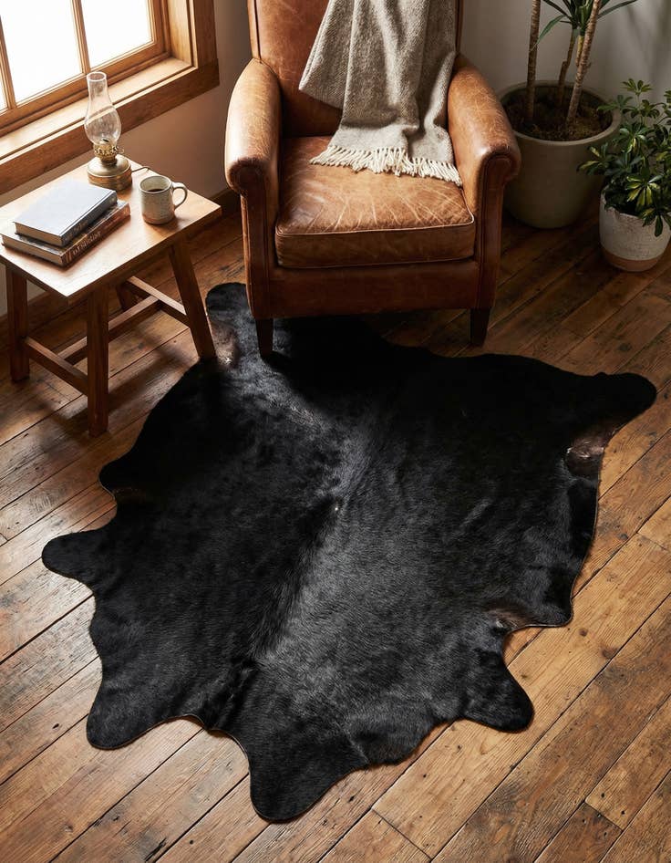 Detail image of 1' 8 x 2' 6 Cowhide Leather Rug