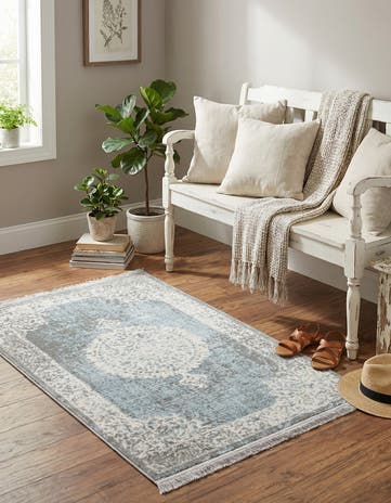 Light Blue Modern Classical Rug