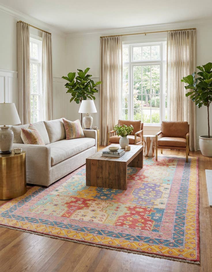 Detail image of 6' 5 x 9' 10  Hand Knotted Ariana Ziegler Rug