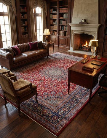 9' 10 x 12' 9 Hand Knotted Kashmar Persian Wool Rug