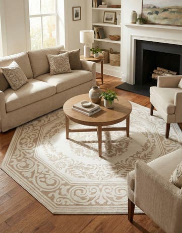 Snow White Hermitage Octagon Rug