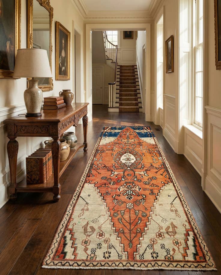 Detail image of 3' 1 x 10' 11 Hamedan Wool Runner Rug