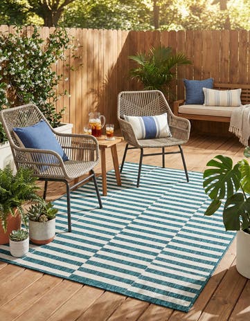 4' x 6' Easy-Clean Ribbon Indoor / Outdoor Rug