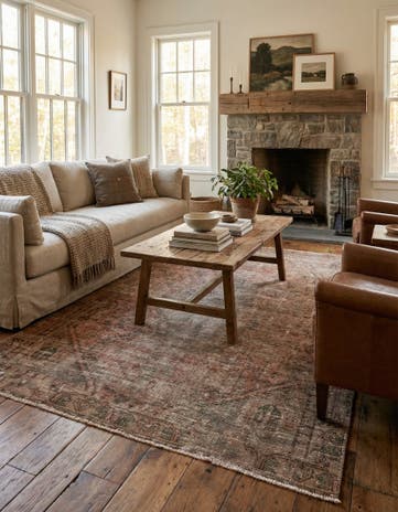 4' 8 x 6' 2 Hand Knotted Ultra Vintage Persian Wool Rug