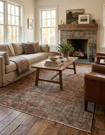 4' 8 x 6' 2 Hand Knotted Ultra Vintage Persian Wool Rug