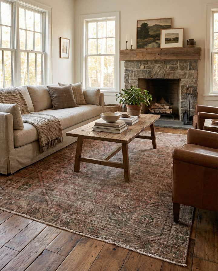 4' 8 x 6' 2 Hand Knotted Ultra Vintage Persian Wool Rug