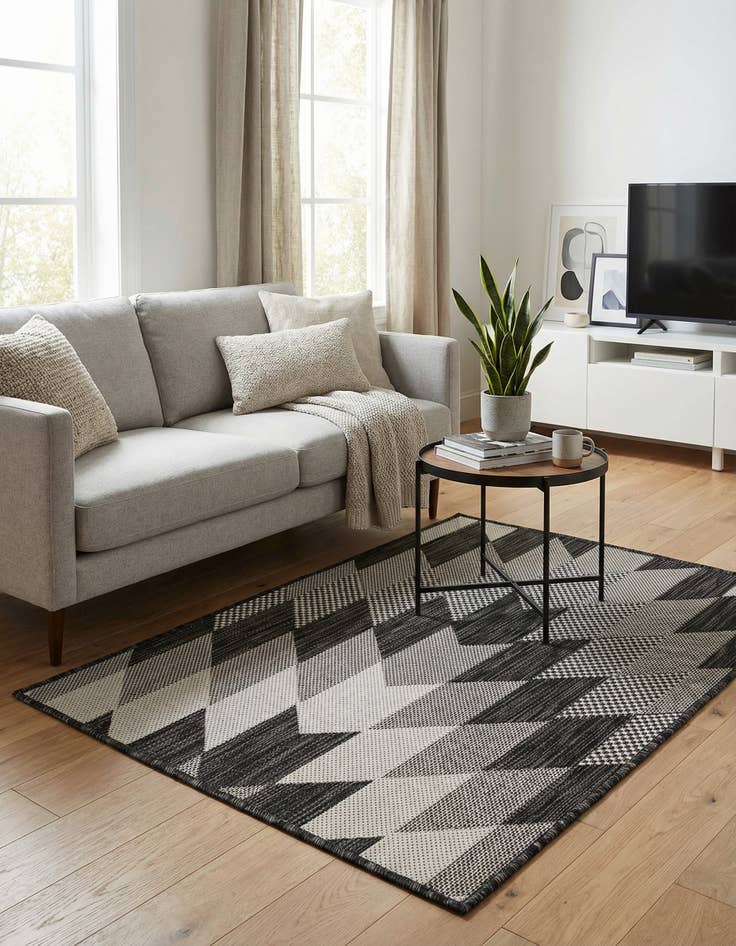 Detail image of 2' x 3'  Washable Modern Indoor / Outdoor Rug