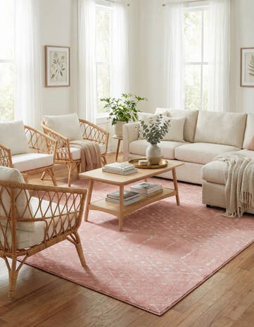Rose Pink Paxon Trellis Rug
