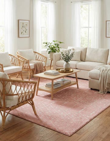 Rose Pink Paxon Trellis Rug