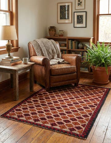 3' x 4' 6 Hand Knotted Balouch Persian Wool Rug