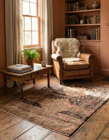 3' 8 x 5' 5 Hand Knotted Ultra Vintage Persian Wool Rug