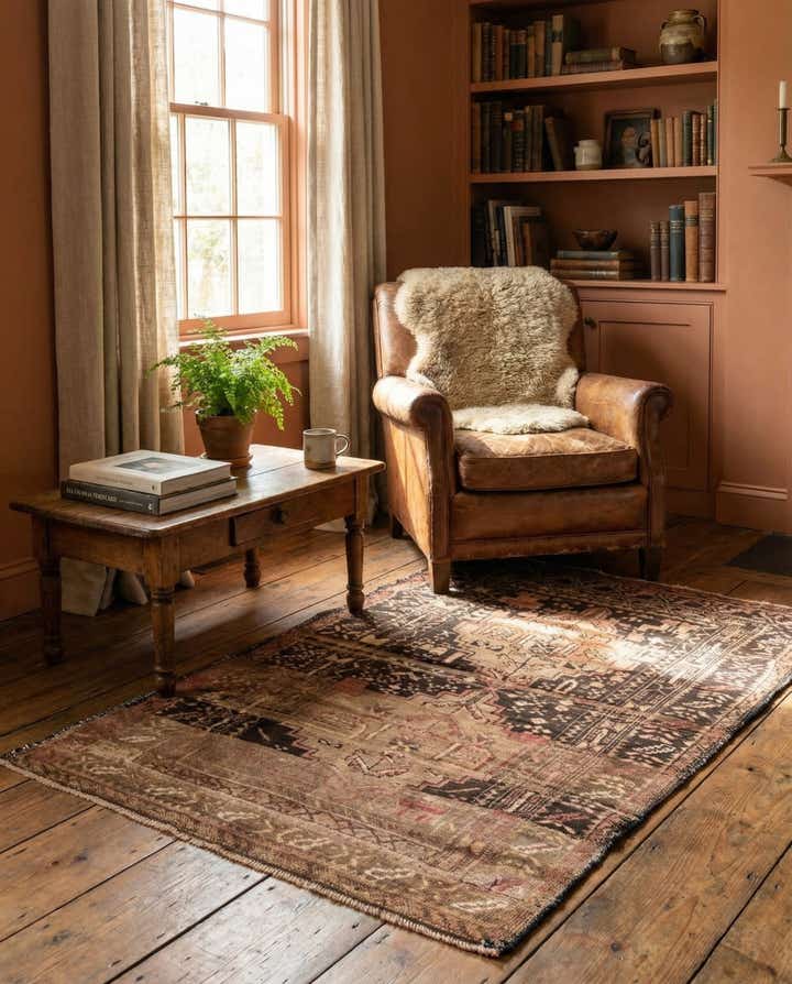 3' 8 x 5' 5 Hand Knotted Ultra Vintage Persian Wool Rug