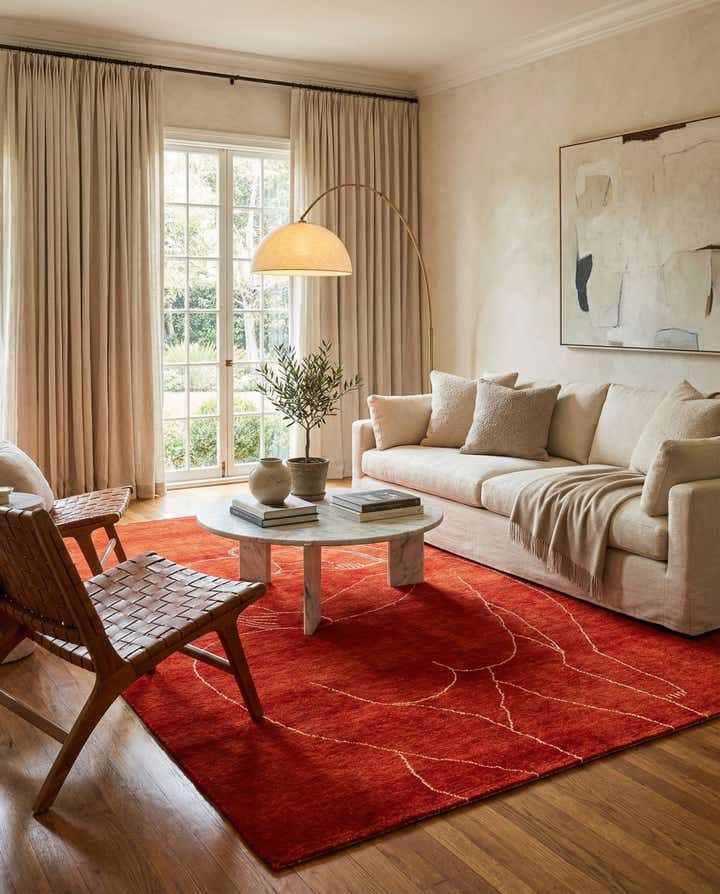 6' 8 x 10' 2 Hand Knotted Moroccan Wool Rug