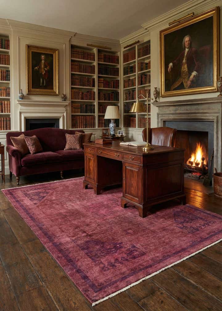 5' 8 x 8' 5 Hand Knotted Over-Dyed Ziegler Rug