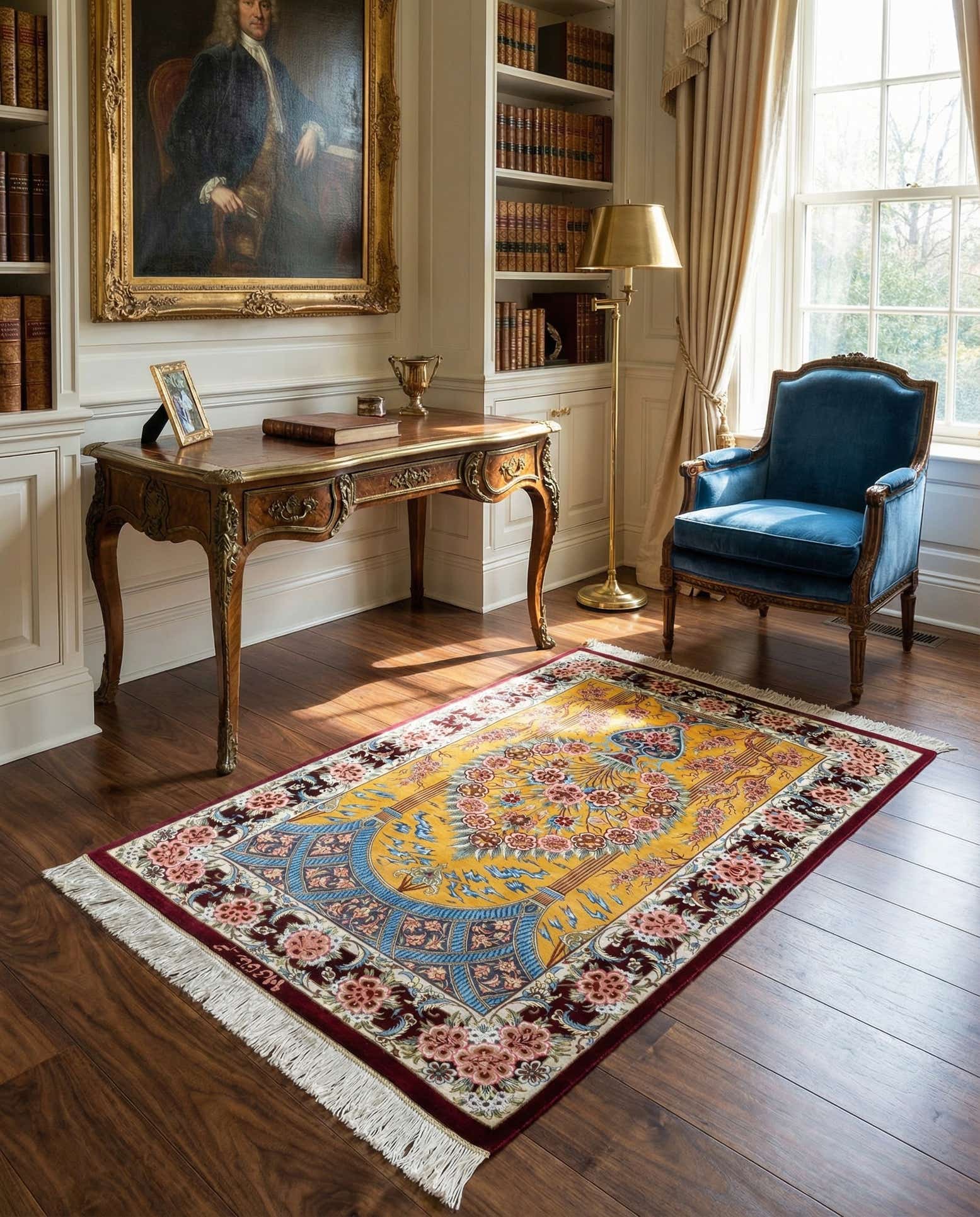 2' 7 x 3' 10 Ghom Silk Rug