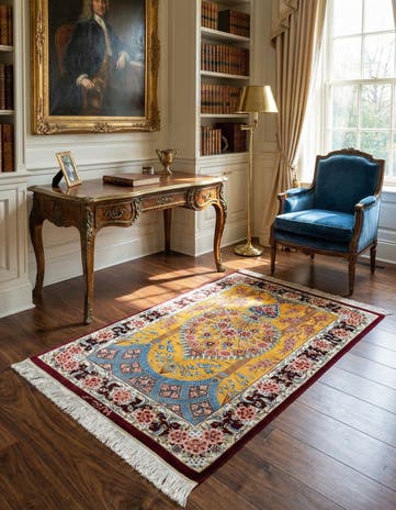 2' 7 x 3' 10 Ghom Silk Rug