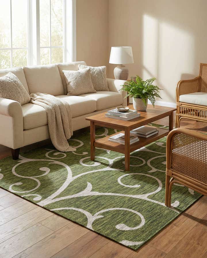 7' x 10' Easy-Clean Botanical Indoor / Outdoor Rug