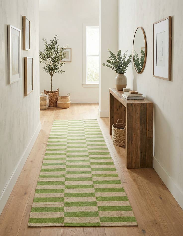 Detail image of 2' 6 x 7' 9 Hand Woven Kilim Modern Wool Runner Rug