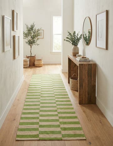 2' 6 x 7' 9 Hand Woven Kilim Modern Wool Runner Rug