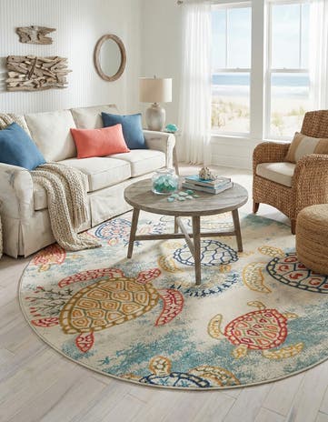 7' 1 x 7' 1 Washable Amalfi Round Rug