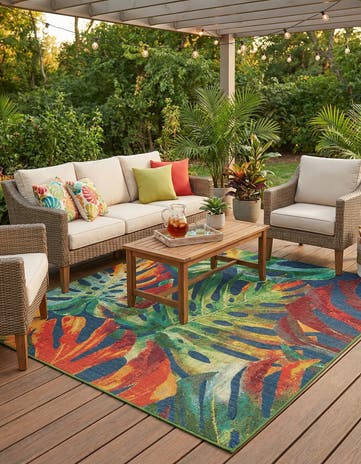 Easy-Clean Baja Indoor / Outdoor Square Rug