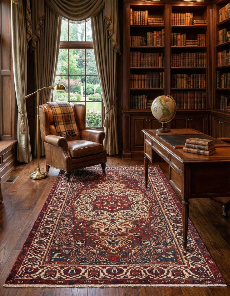 Detail image of 5' 7 x 10' Hamedan Wool Rug