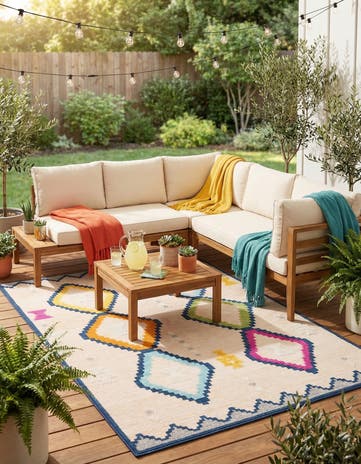 5' x 7' 7 Easy-Clean Indoor / Outdoor Rug