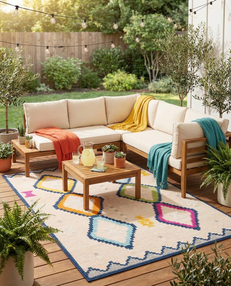 Detail image of 5' x 7' 7 Easy-Clean Indoor / Outdoor Rug