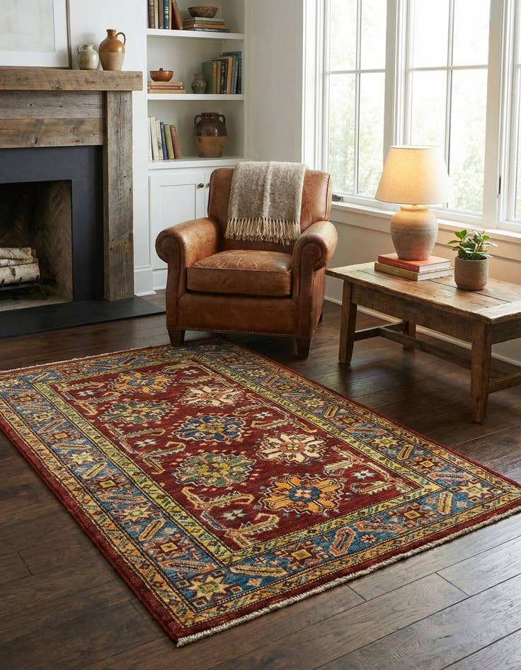 Detail image of 2' 8 x 4' 2  Hand Knotted Kazak Oriental Rug