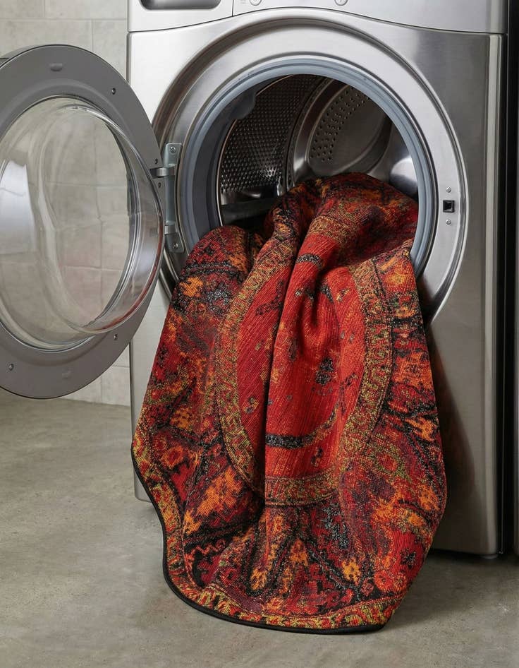 Detail image of  4' x 4'  Washable Tribal Indoor / Outdoor Round Rug