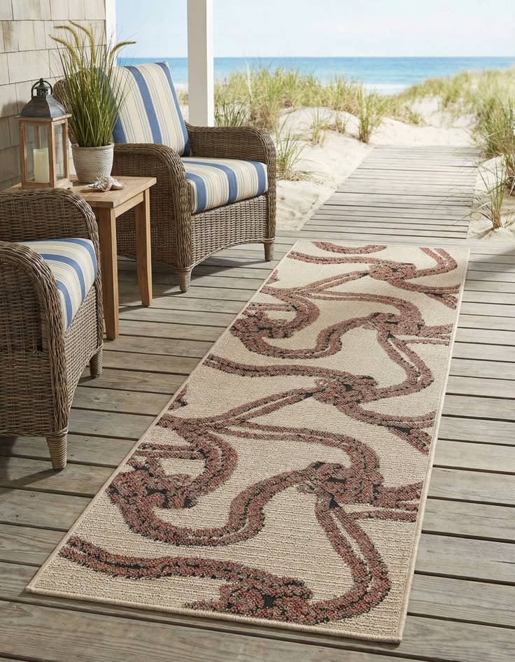 Detail image of 2' x 6'  Washable Coastal Indoor / Outdoor Runner Rug