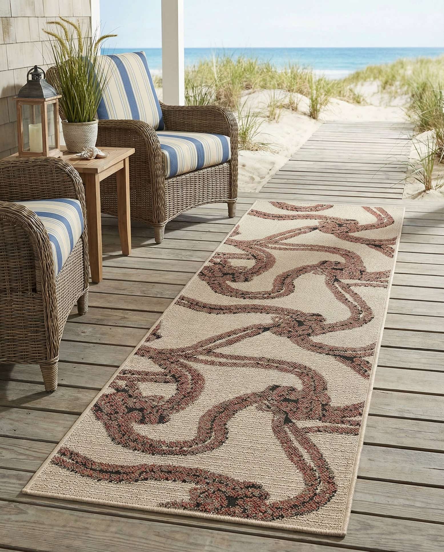 2' x 6' Easy-Clean Coastal Indoor / Outdoor Runner Rug