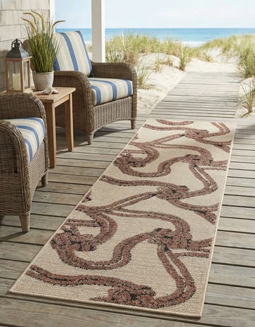 2' x 6' Easy-Clean Coastal Indoor / Outdoor Runner Rug