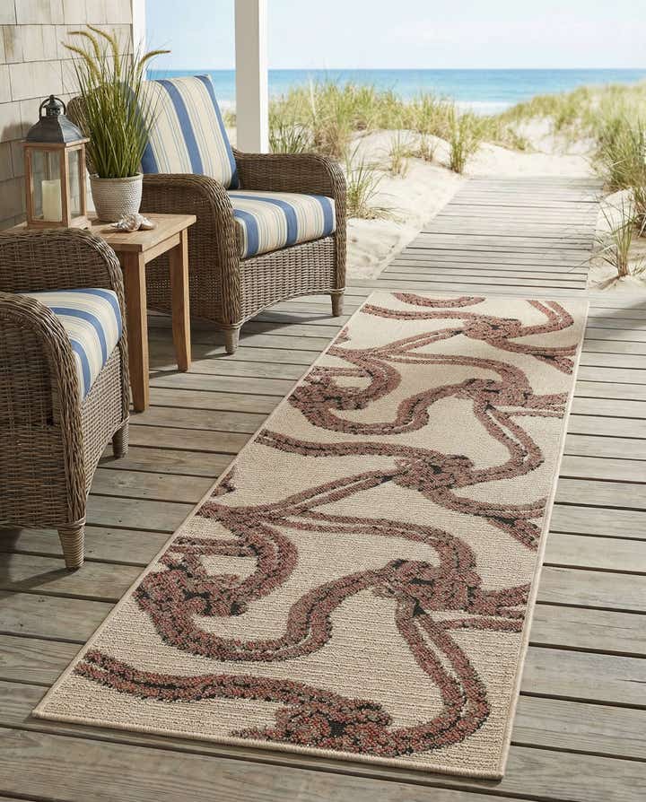 2' x 6' Easy-Clean Coastal Indoor / Outdoor Runner Rug